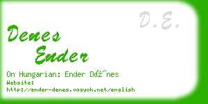 denes ender business card